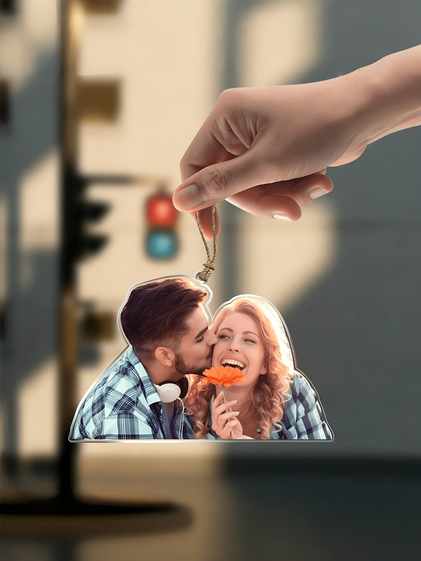 Acrylic 2D Custom Photo Car Hanging Ornament